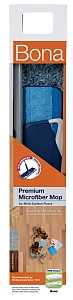 Bona WM710013432 Floor Mop, 4 in W Head, 15 in L Head, 60 in L Handle, Microfiber Head