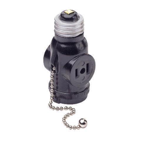 Leviton Plastic Medium Base Lampholder 1 pk