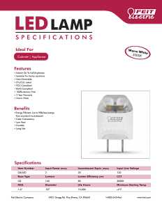 Feit Electric BP20G8/830/LED LED Bulb, Specialty, 170 Lumens, 2 W, T4 Lamp, 20 W Equivalent, G8 Lamp Base, Dimmable