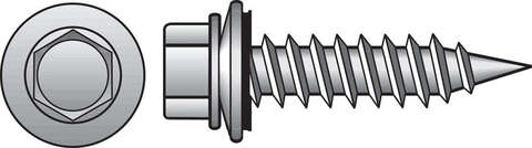HILLMAN No. 10 X 1-1/2 in. L Hex Hex Head Screws w/Washers 100 pk