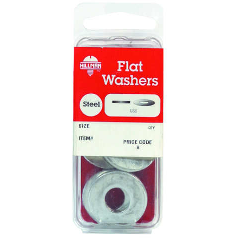 Hillman Zinc-Plated Steel 3/8 in. USS Flat Washer 8 pk, Pack of 10